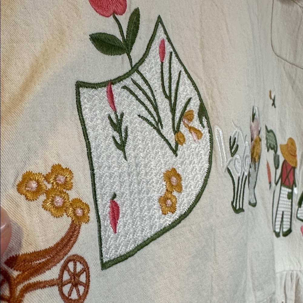 NWOT NITTA Collection Cream Embroidered Lace Top Sz S/M - Picture 8 of 13